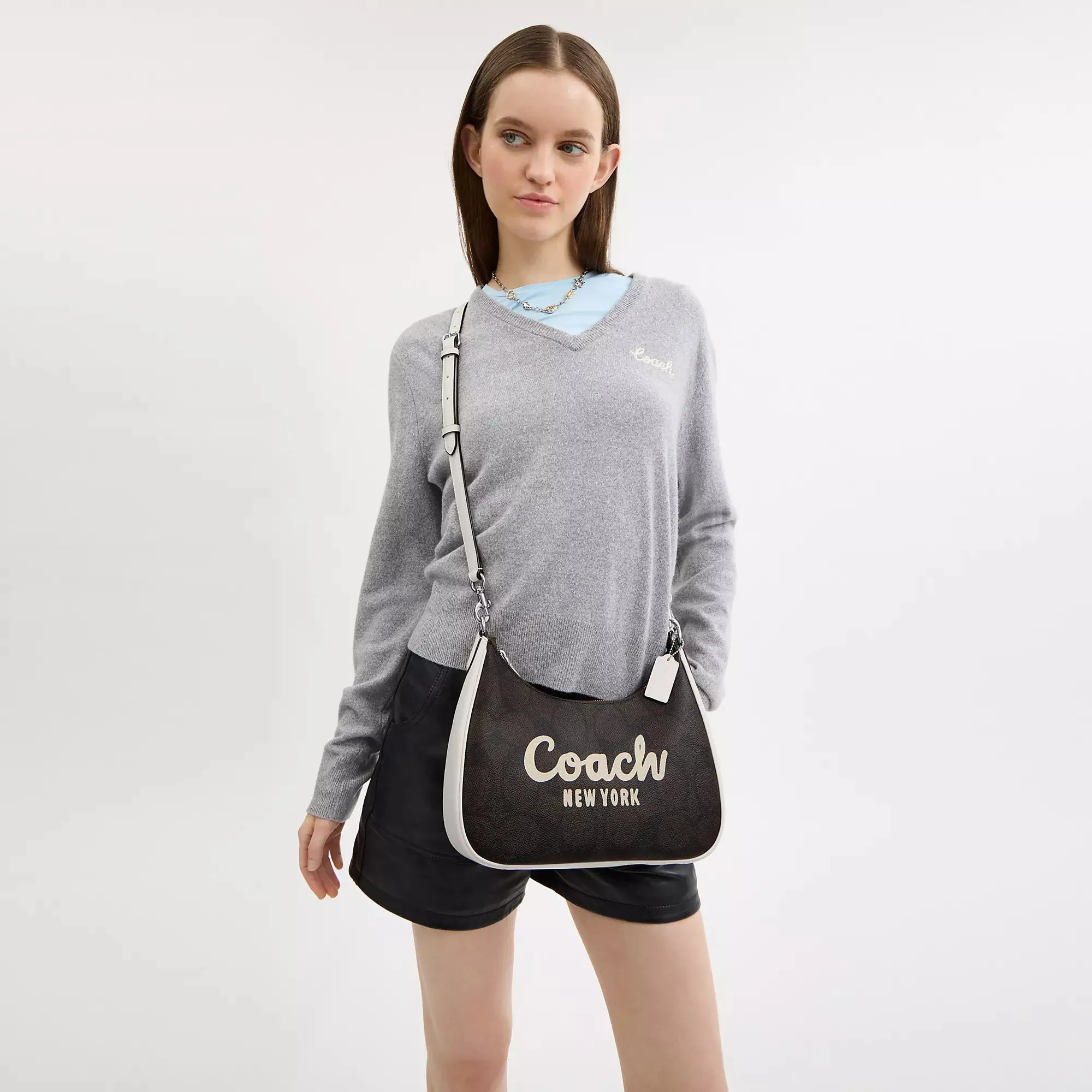 Coach Outlet Teri Hobo In Signature Canvas With Coach Graphic COACH Outlet Bags