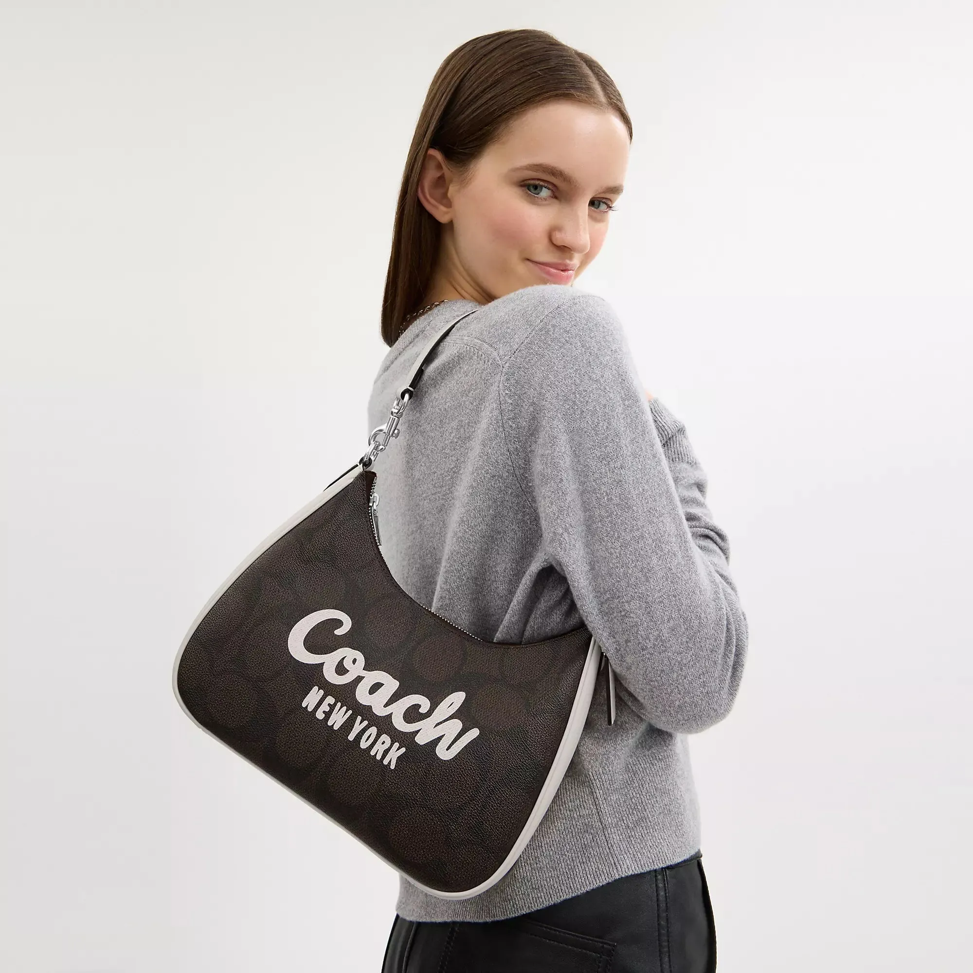 Coach Outlet Teri Hobo In Signature Canvas With Coach Graphic COACH Outlet Bags
