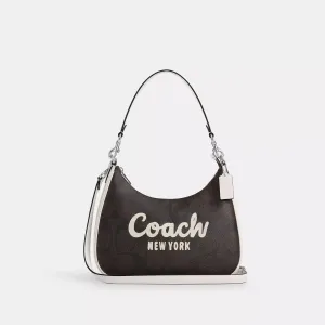 Coach Outlet Teri Hobo In Signature Canvas With Coach Graphic COACH Outlet Bags