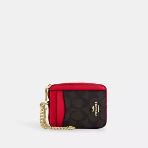 Coach Outlet Zip Card Case In Signature Canvas COACH Outlet Bags