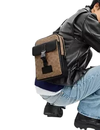 Coach Track Pack In Signature Canvas Coach Bags