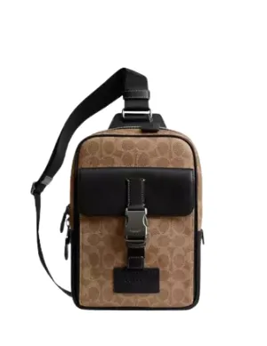 Coach Track Pack In Signature Canvas Coach Bags