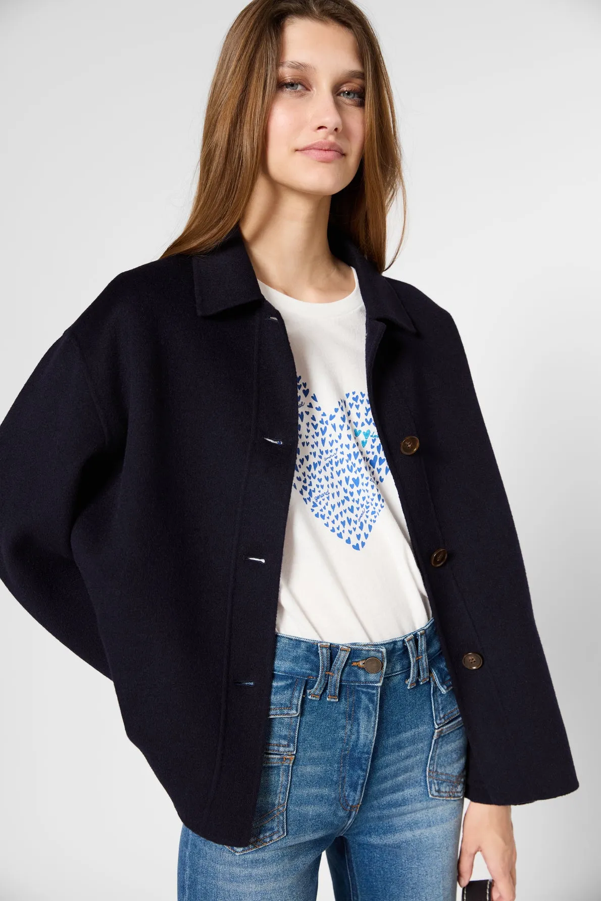 Coat Baptiste Dbm21b006 Navy Clothing_Gerard-Darel