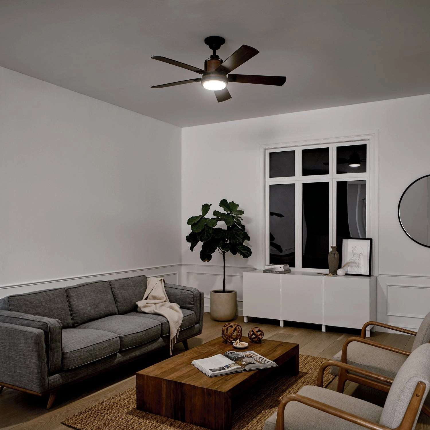 Colerne 52"Ceiling Fan Distressed Black