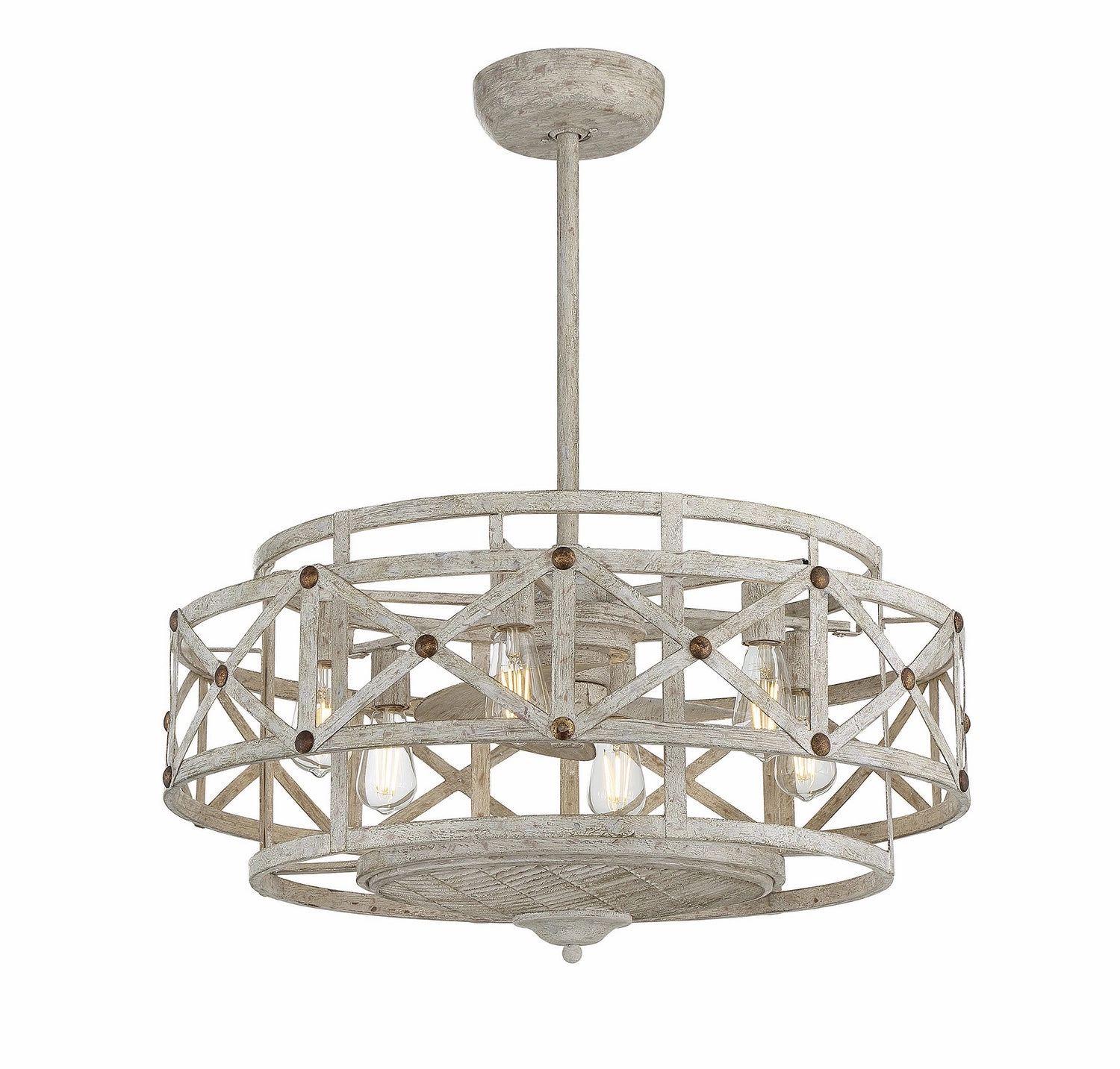 Colonade Six Light Fan D'lier Provence with Gold