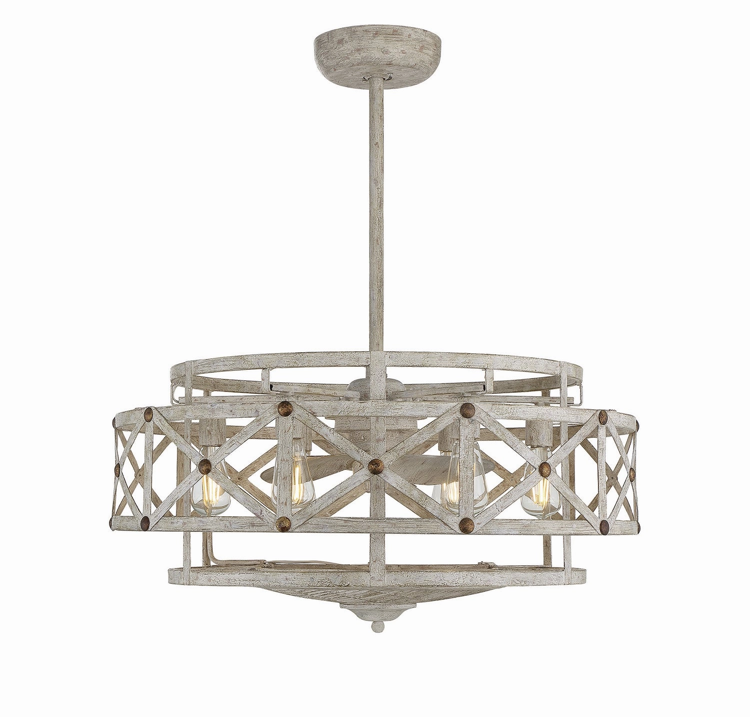 Colonade Six Light Fan D'lier Provence with Gold