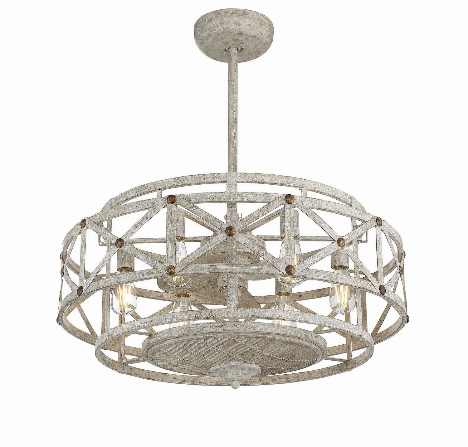 Colonade Six Light Fan D'lier Provence with Gold