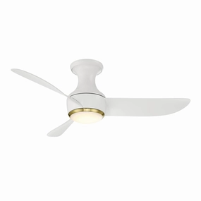 Corona 44"Ceiling Fan Soft Brass/Matte White space-saving huggers with modern style