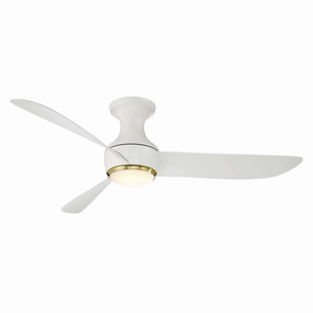 Corona 52"Ceiling Fan Soft Brass/Matte White medium size fans for home ventilation