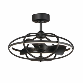 Corona Fan LED Fandelight Black decorative fandeliers with lights