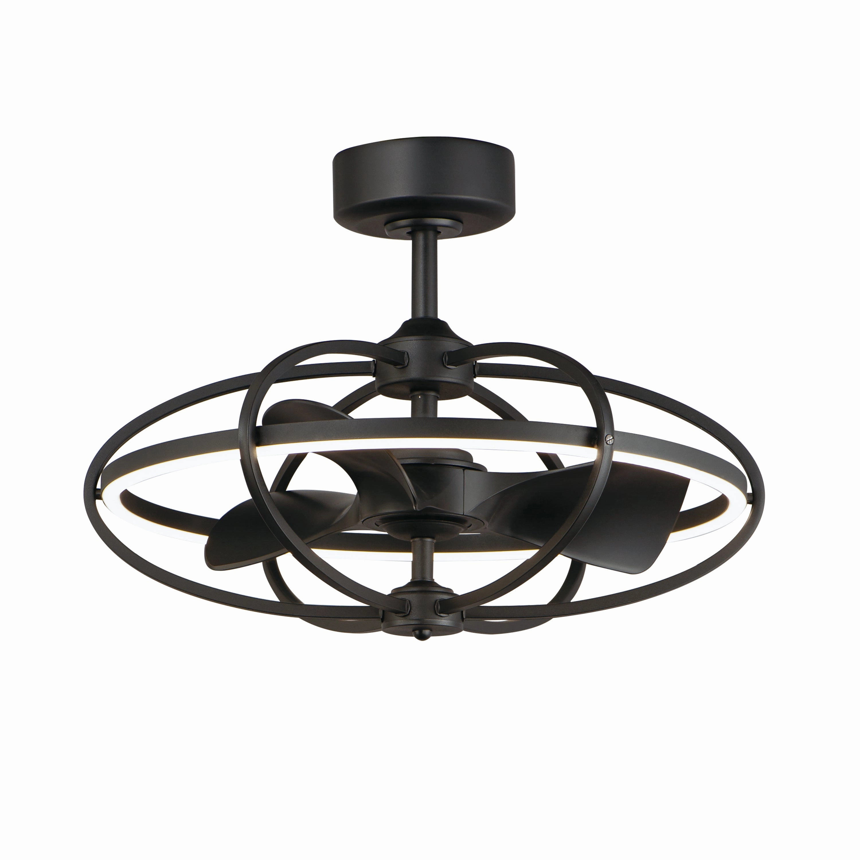Corona Fan LED Fandelight Black decorative fandeliers with lights