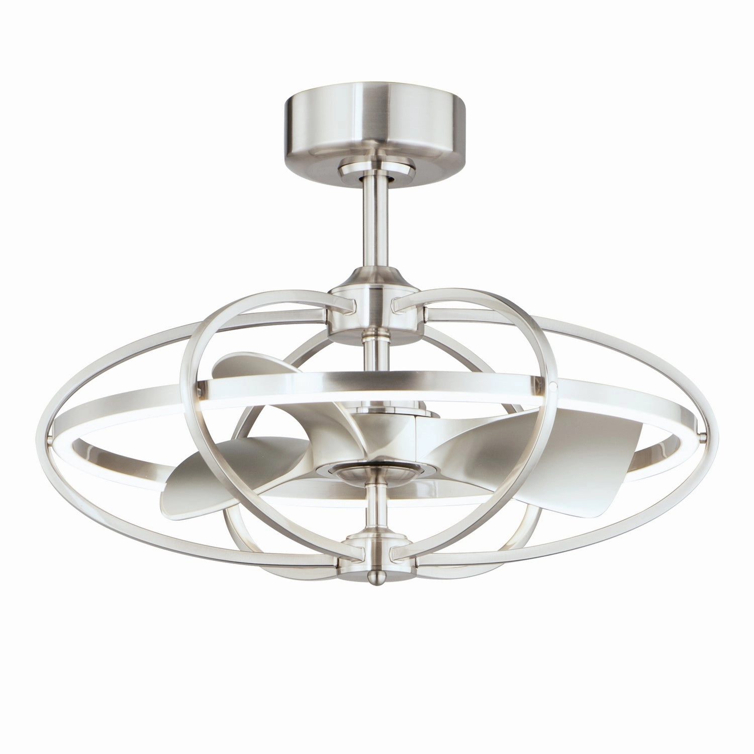 Corona Fan LED Fandelight Satin Nickel decorative fandeliers with lights