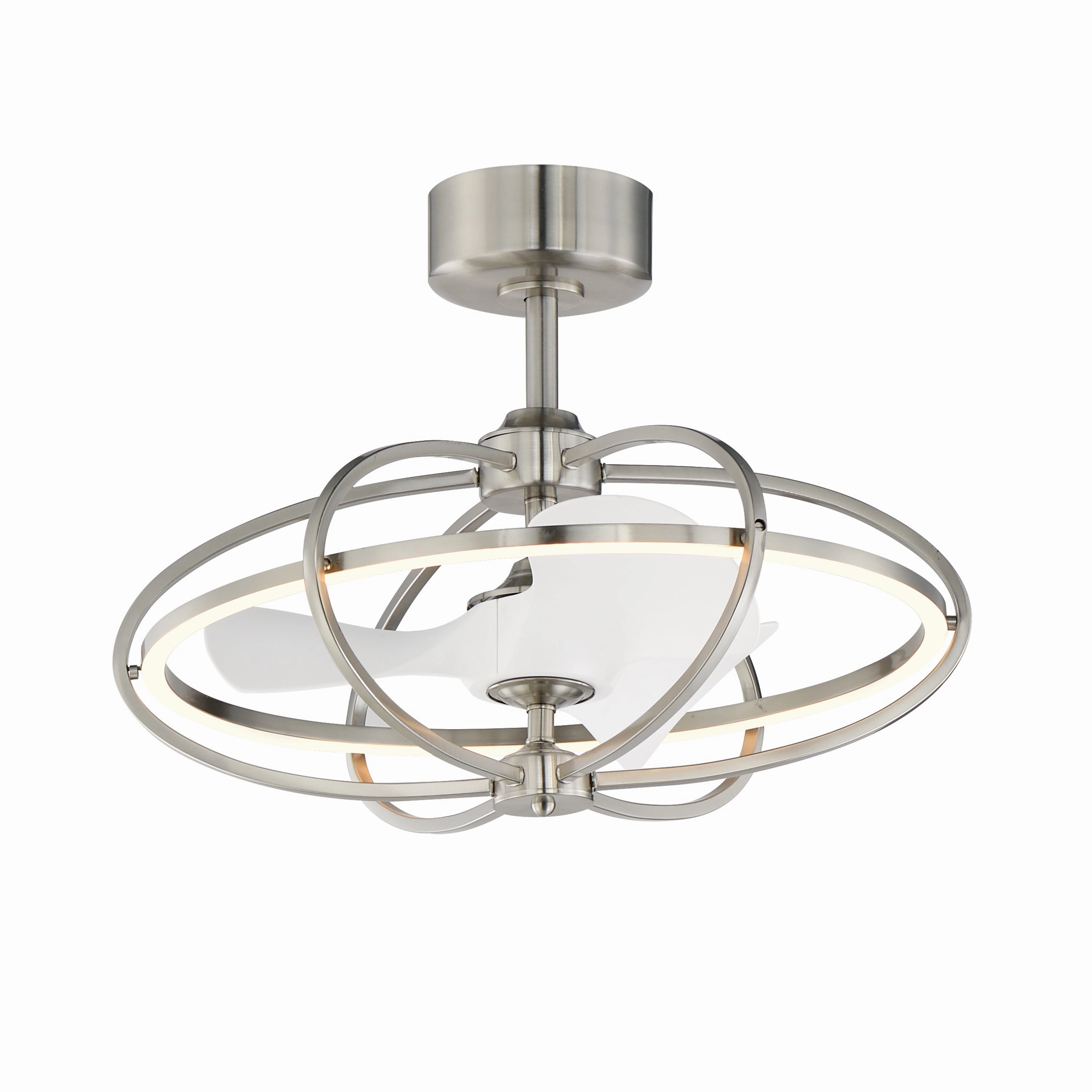 Corona Fan LED Fandelight Satin Nickel decorative fandeliers with lights