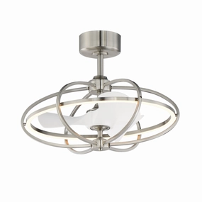 Corona Fan LED Fandelight Satin Nickel decorative fandeliers with lights