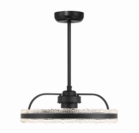 Corona LED Fan D'Lier Matte Black decorative fandeliers with lights