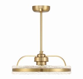 Corona LED Fan D'Lier Warm Brass decorative fandeliers with lights