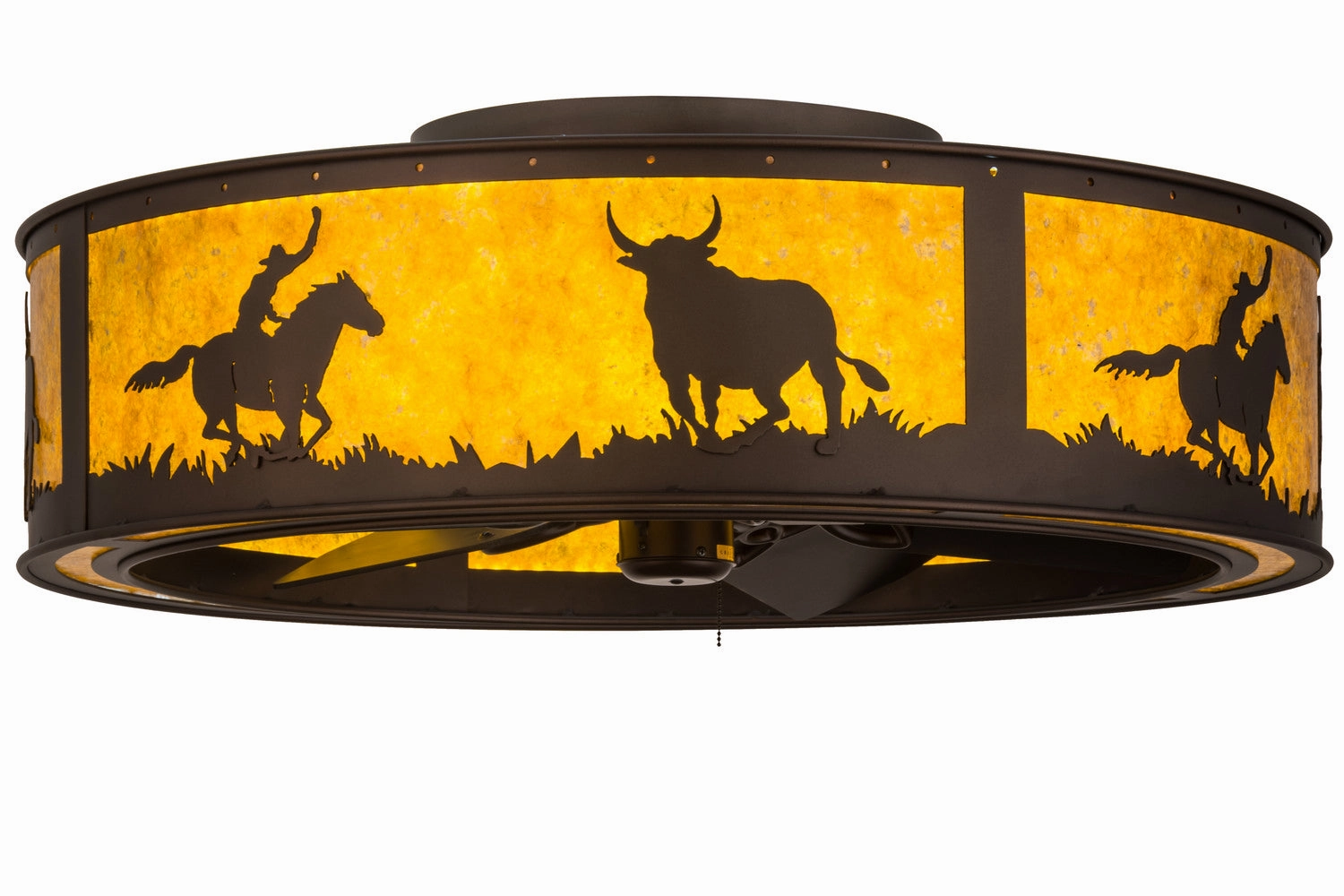 Cowboy & Steer Chandel-Air decorative fandeliers with lights