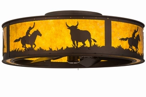 Cowboy & Steer Chandel-Air decorative fandeliers with lights