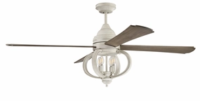 Craftmade Augusta 60" DC Ceiling Fan with LED and Wall and Remote in Cottage White Ceiling fan with adjustable speed settings