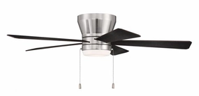Craftmade Merit 52" Flushmount Pull Chain Ceiling Fan with 18W Dimmable LED Light quiet indoor fans for bedrooms and offices