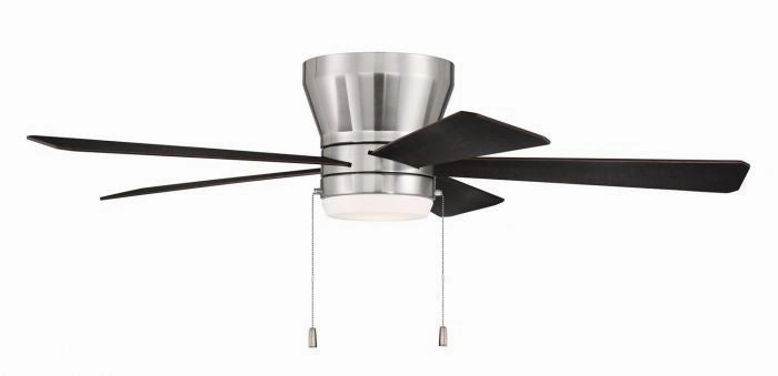 Craftmade Merit 52" Flushmount Pull Chain Ceiling Fan with 18W Dimmable LED Light quiet indoor fans for bedrooms and offices