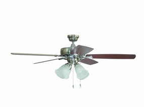 Craftmade Twist N Click  52" Pull Chain Ceiling Fan with 4 Light LED quiet indoor fans for bedrooms and offices
