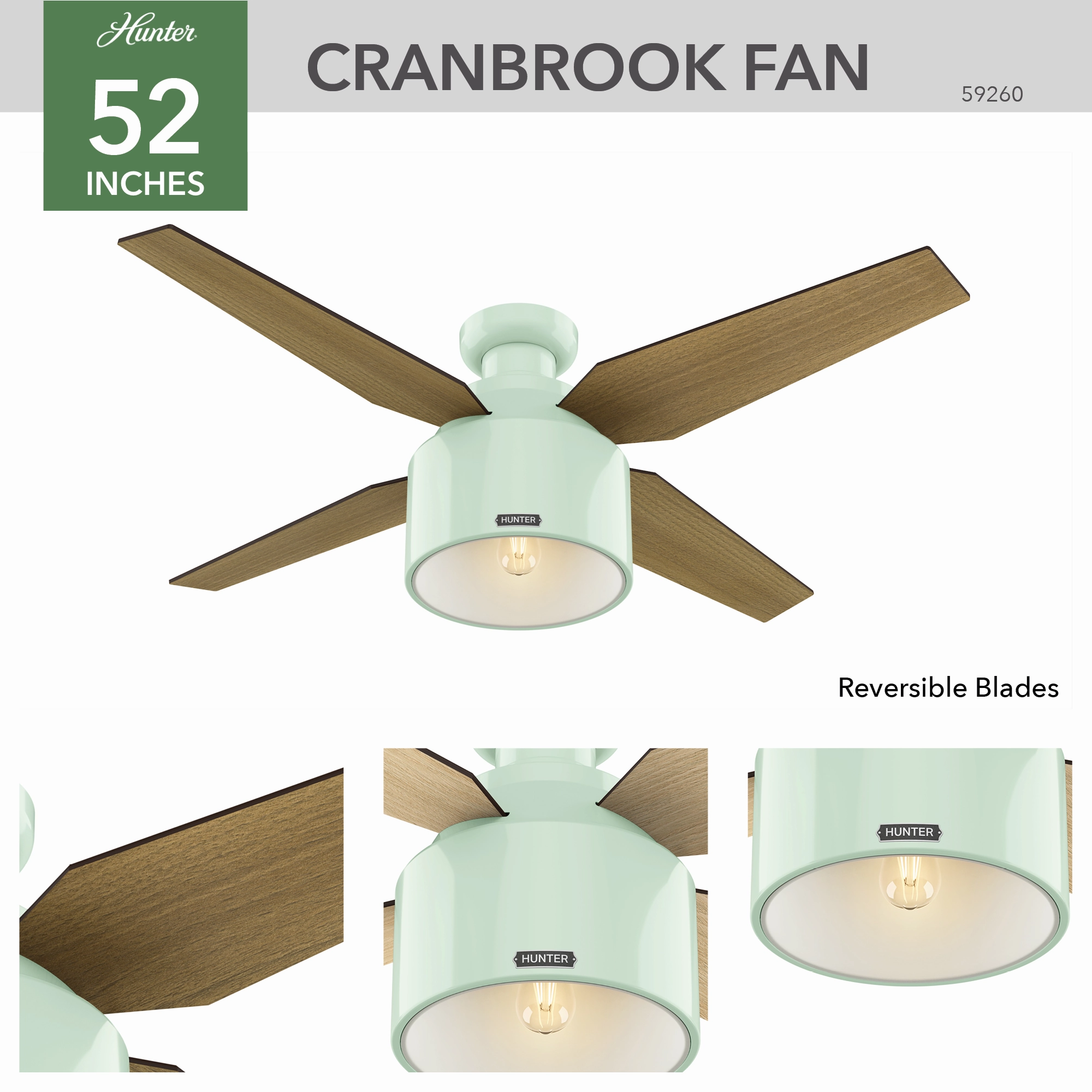 Cranbrook 52"Ceiling Fan Mint