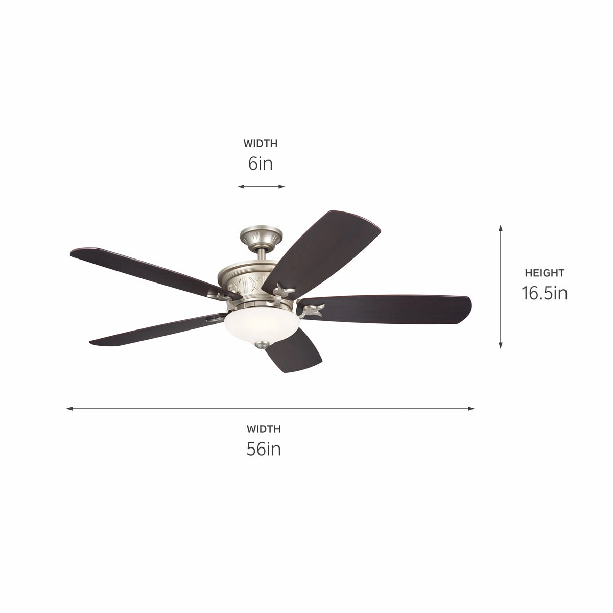 Crescent 56"Ceiling Fan Brushed Nickel
