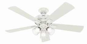 Crestfield 52"Ceiling Fan Fresh White medium size fans for home ventilation