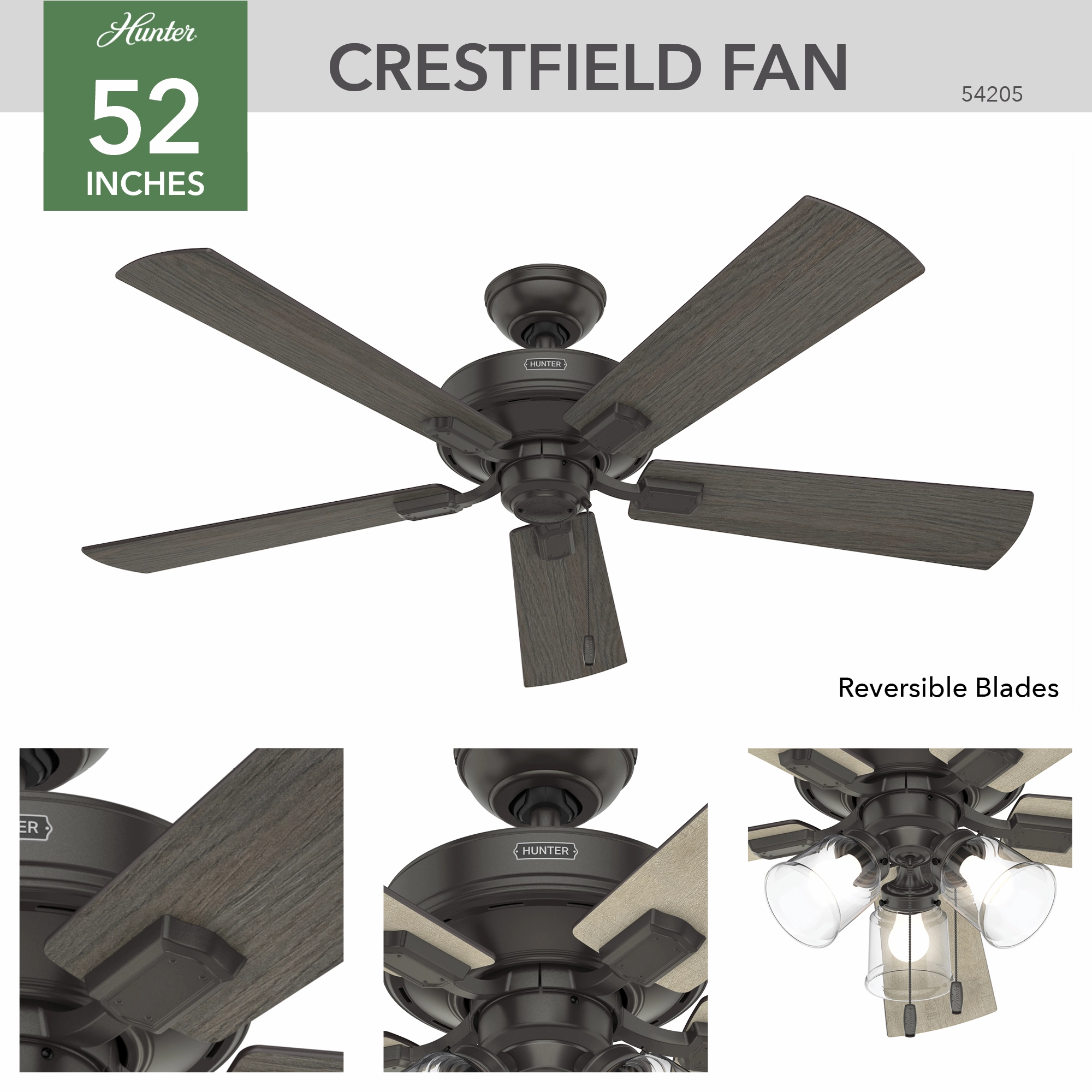 Crestfield 52"Ceiling Fan Noble Bronze