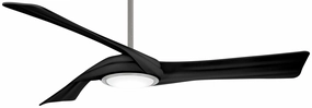 Curl 60"Ceiling Fan Brushed Nickel/Coal quiet medium fans for living room use