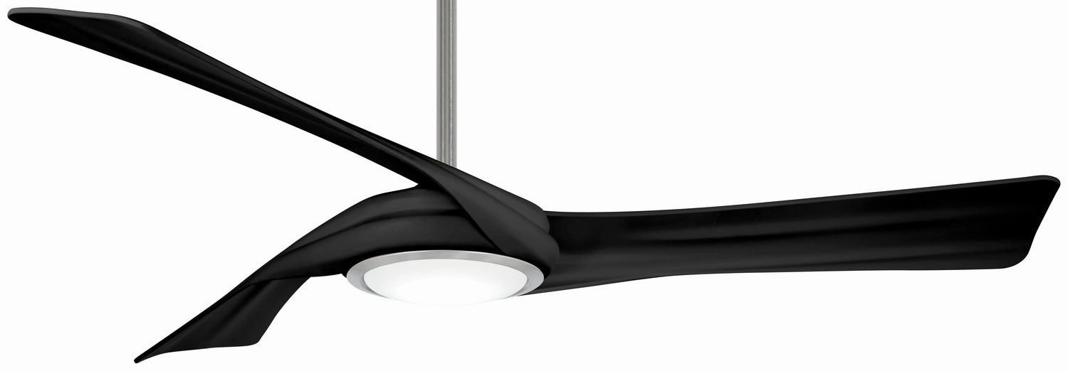 Curl 60"Ceiling Fan Brushed Nickel/Coal quiet medium fans for living room use