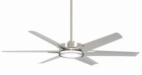 Deco 65" Ceiling Fan Brushed Nickel Wet medium size fans for home ventilation