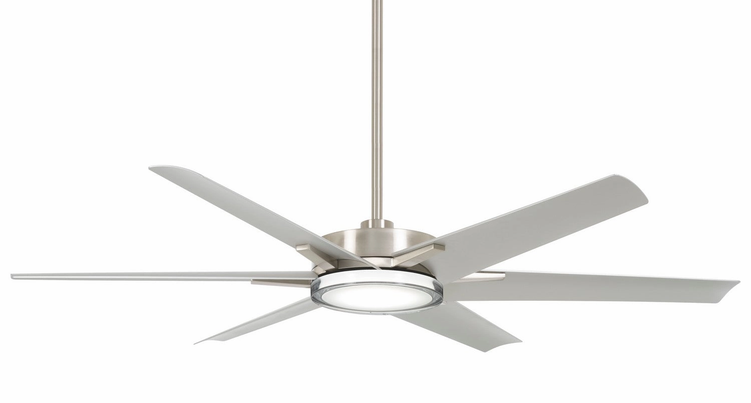 Deco 65" Ceiling Fan Brushed Nickel Wet medium size fans for home ventilation