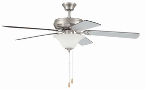 Decorator's Choice Bowl Light Kit 52"Ceiling Fan Brushed Polished Nickel medium size fans for home ventilation