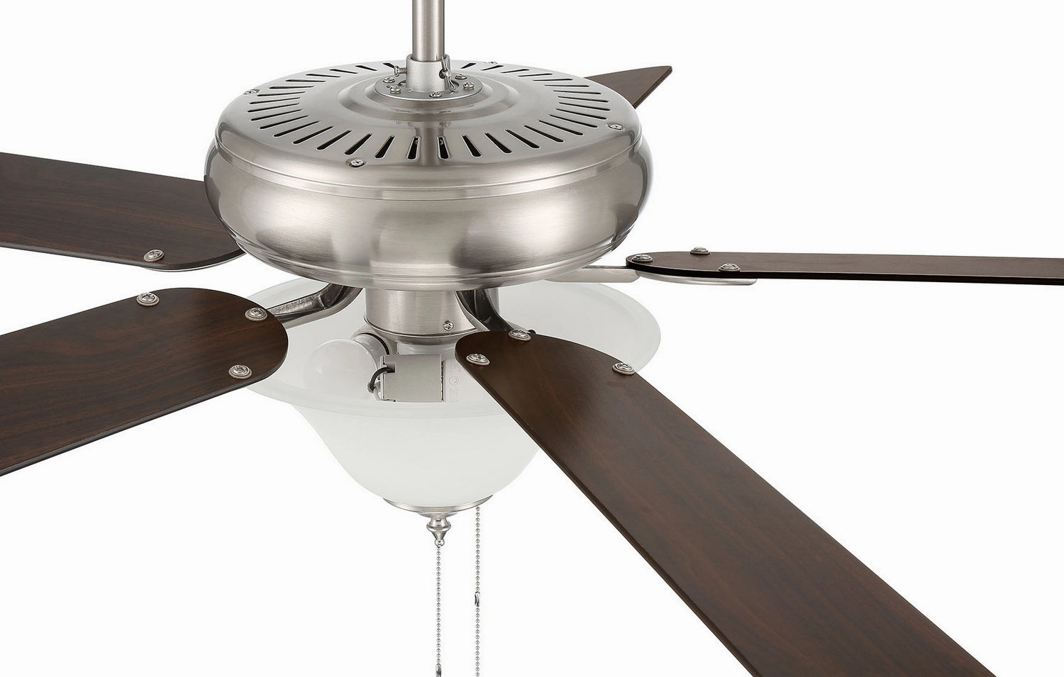 Decorator's Choice Bowl Light Kit 52"Ceiling Fan Brushed Polished Nickel