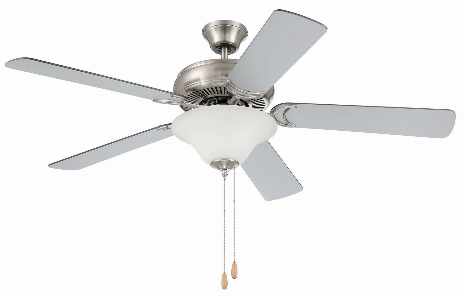 Decorator's Choice Bowl Light Kit 52"Ceiling Fan Brushed Polished Nickel