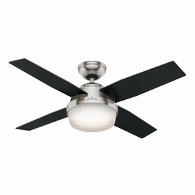 Dempsey 44"Ceiling Fan Brushed Nickel quiet small fans for desk or nightstand