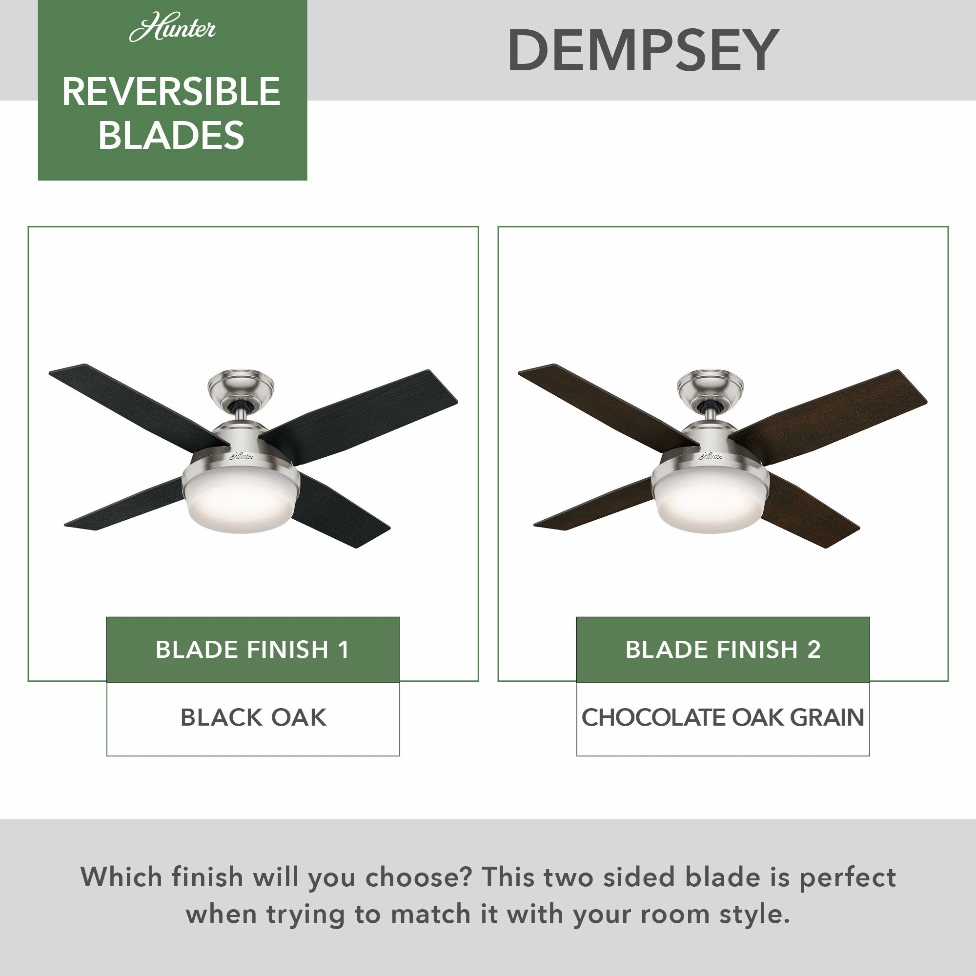 Dempsey 44"Ceiling Fan Brushed Nickel