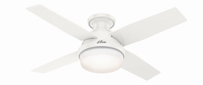 Dempsey 44"Ceiling Fan Fresh White hugger fans for rooms with low ceilings