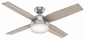 Dempsey 52"Ceiling Fan Brushed Nickel energy-efficient medium fans with remote