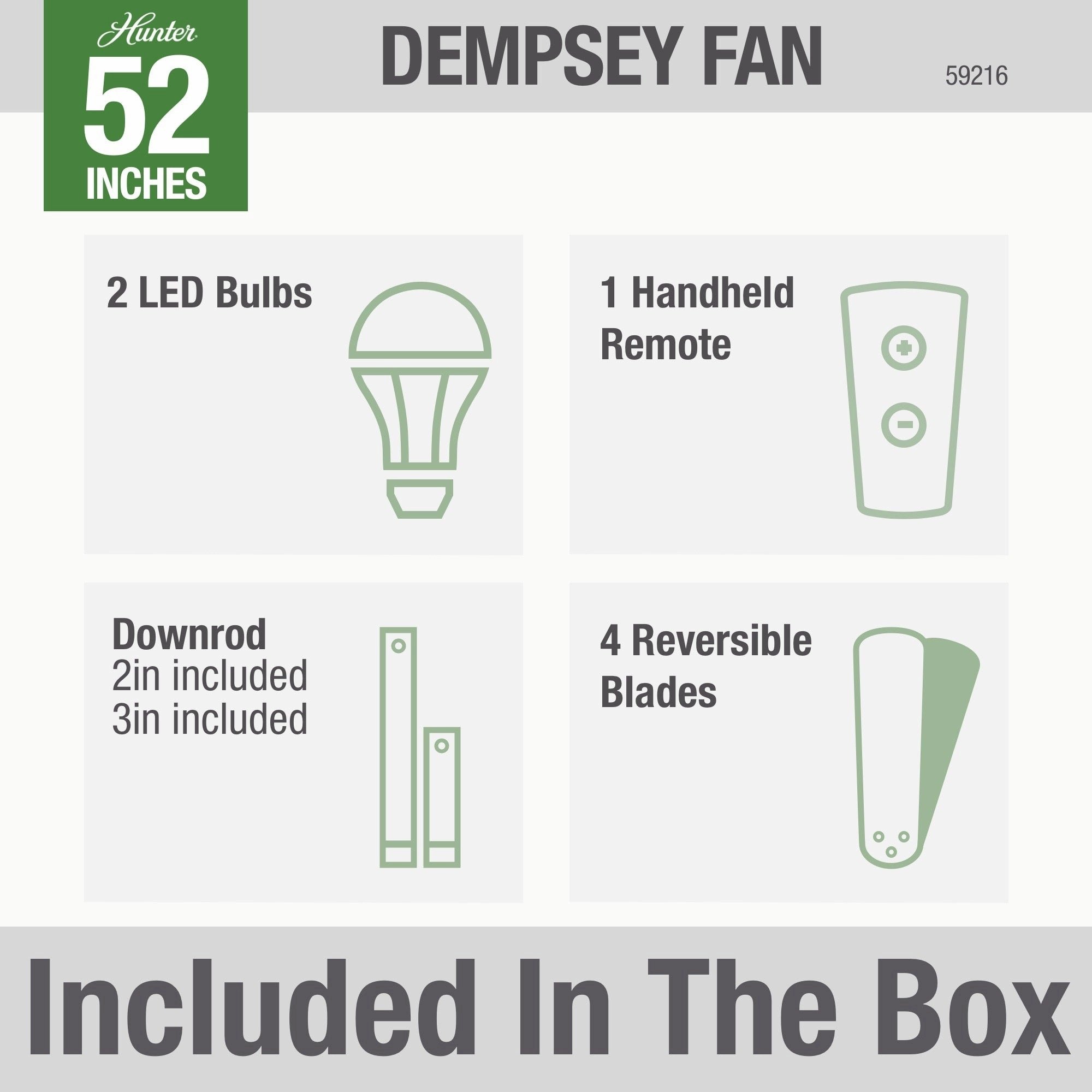 Dempsey 52"Ceiling Fan Brushed Nickel