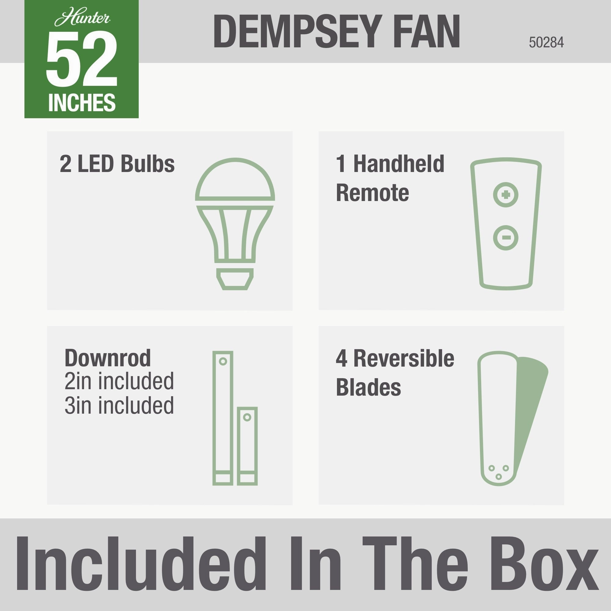 Dempsey 52"Ceiling Fan Brushed Nickel