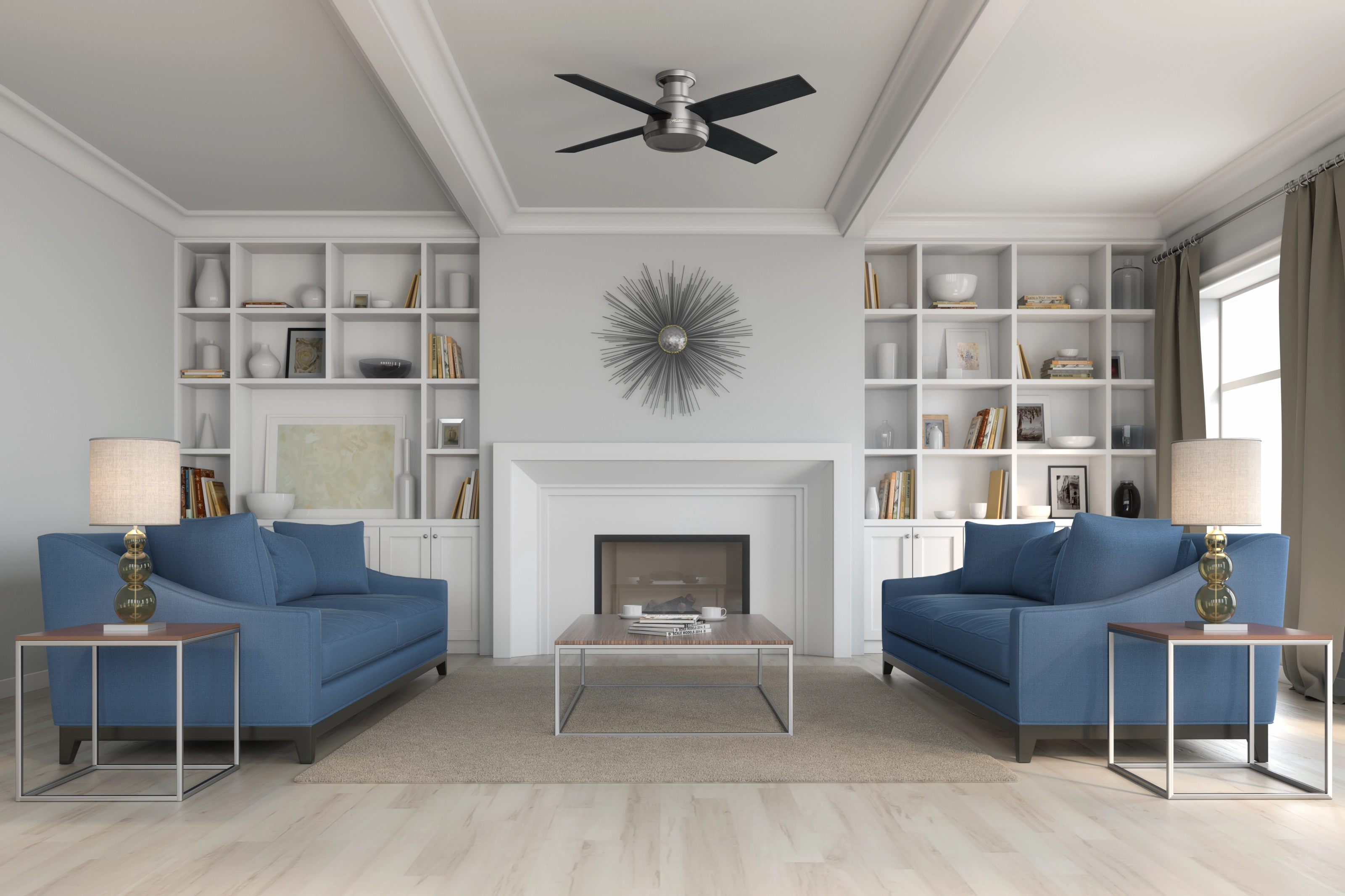 Dempsey 52"Ceiling Fan Brushed Nickel