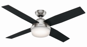 Dempsey 52"Ceiling Fan Brushed Nickel oscillating medium fans with strong airflow