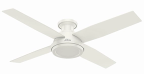 Dempsey 52"Ceiling Fan Fresh White quiet medium fans for living room use