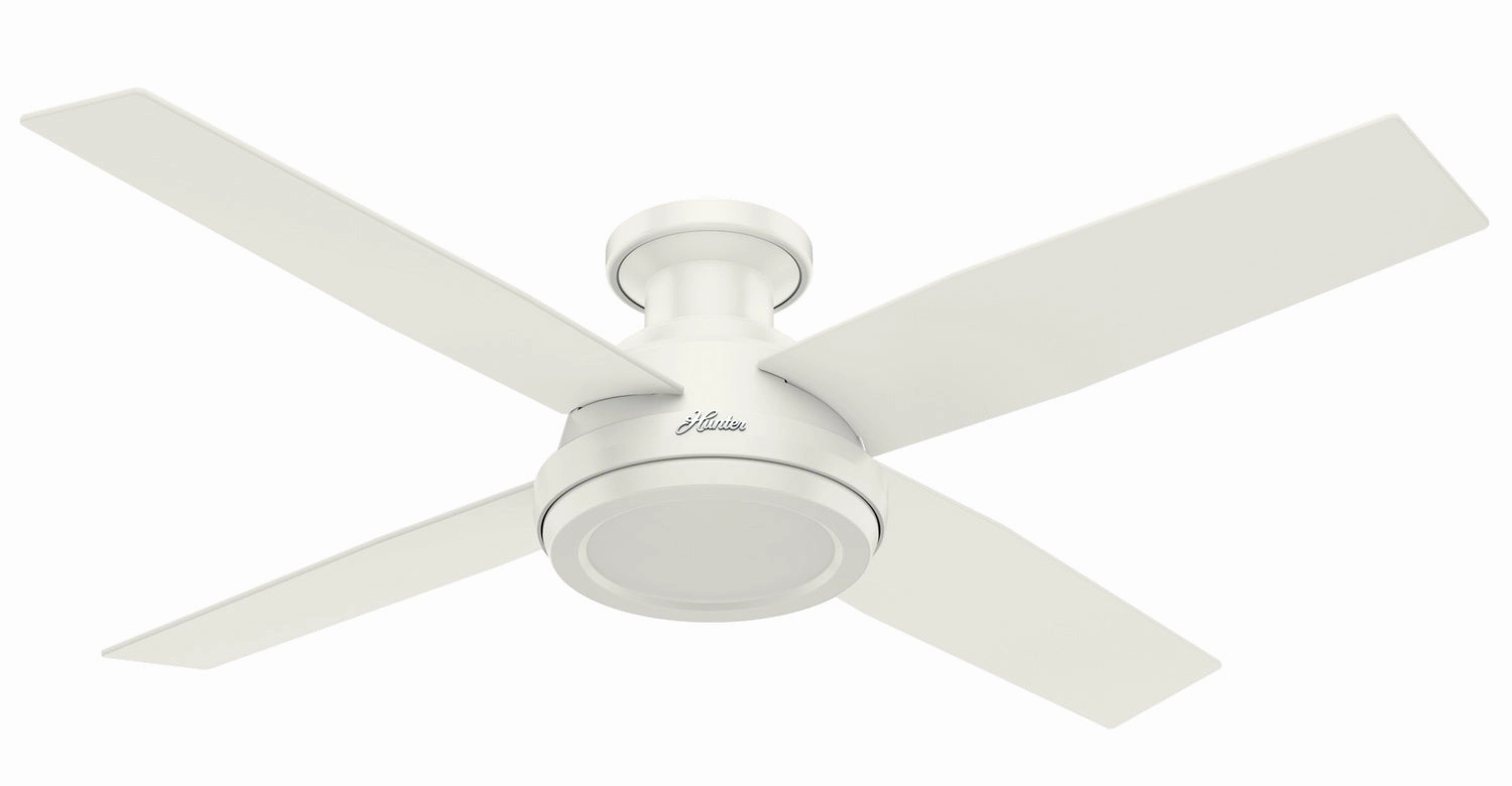 Dempsey 52"Ceiling Fan Fresh White quiet medium fans for living room use