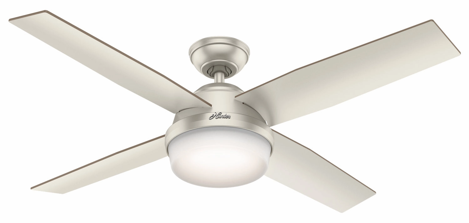 Dempsey 52"Ceiling Fan Matte Nickel quiet medium fans for living room use