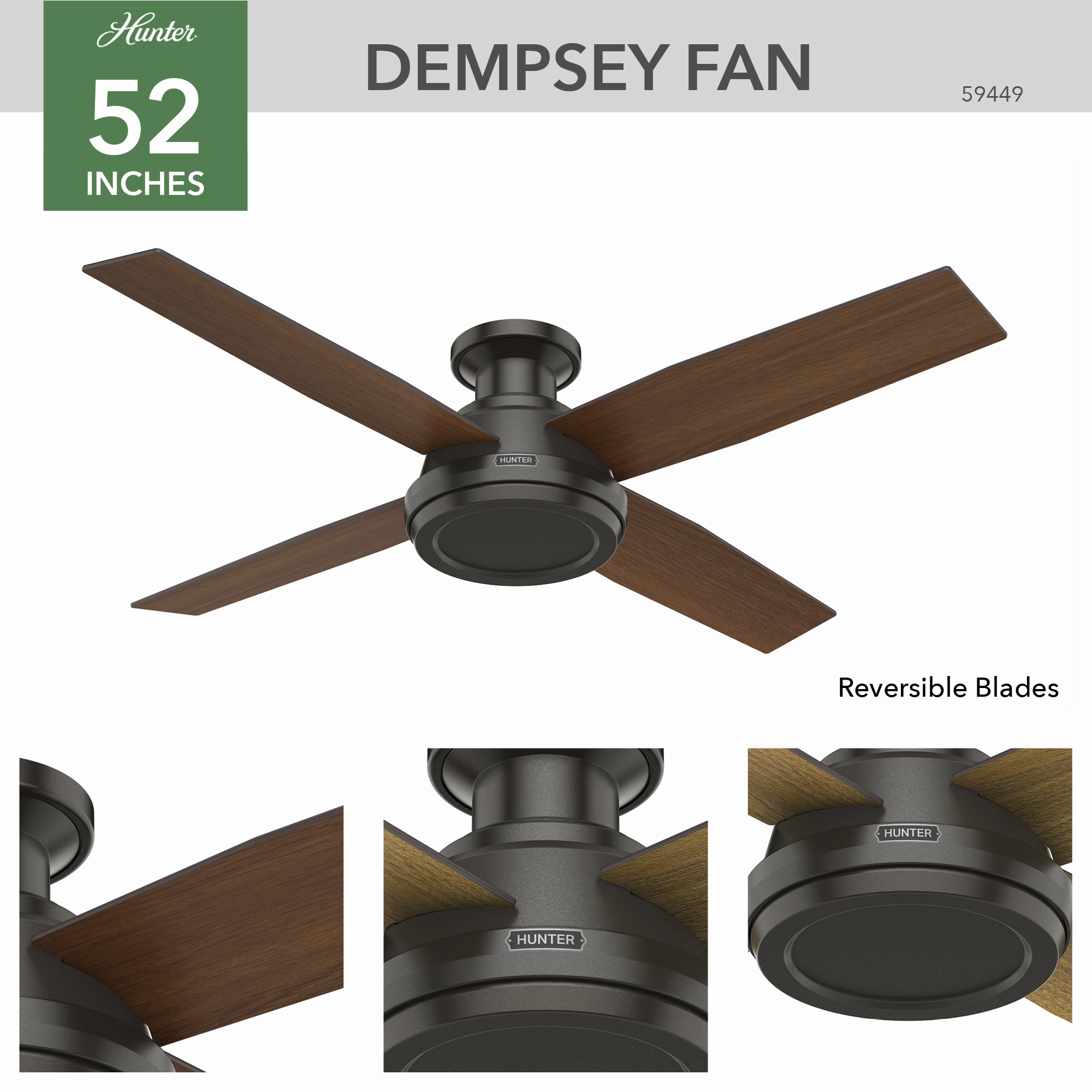 Dempsey 52"Ceiling Fan Noble Bronze