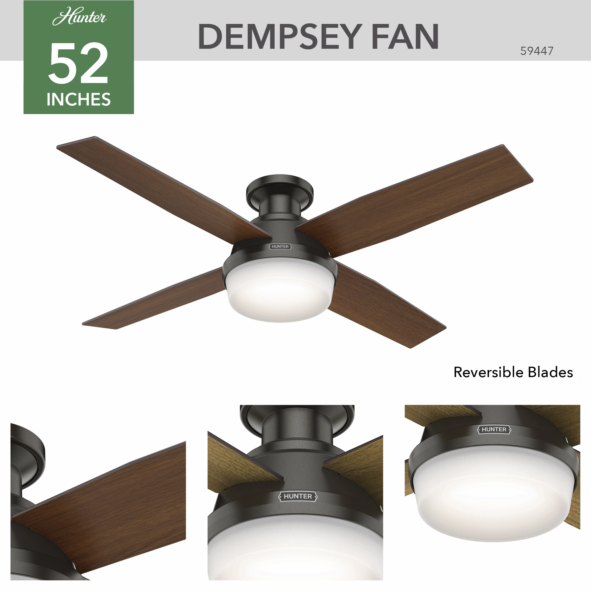 Dempsey 52"Ceiling Fan Noble Bronze